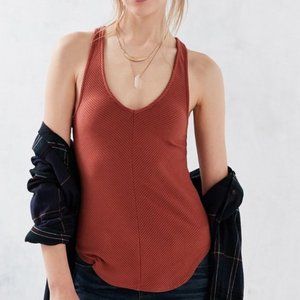 Project Social Finley Tank Orange Ribbed Racerback Top Urban Outfitters